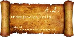 Andrejkovics Leila névjegykártya